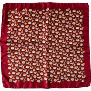 Chopard Red Silk Happy Birthday Pocket Square Scarf